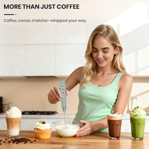 Milk Frother Handheld Rechargeable