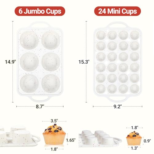 Silicone Muffin Pans for Baking (2 Count)