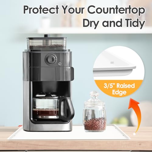 Silicone Coffee Maker Mat with Lip for Countertops