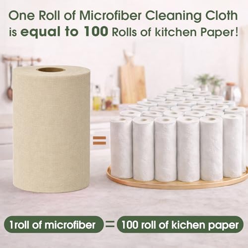 Microfiber Cleaning Cloth Roll (100 Count)