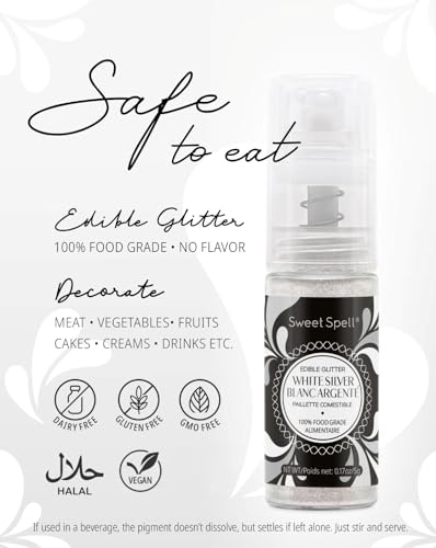 White Edible Glitter Spray for Cakes
