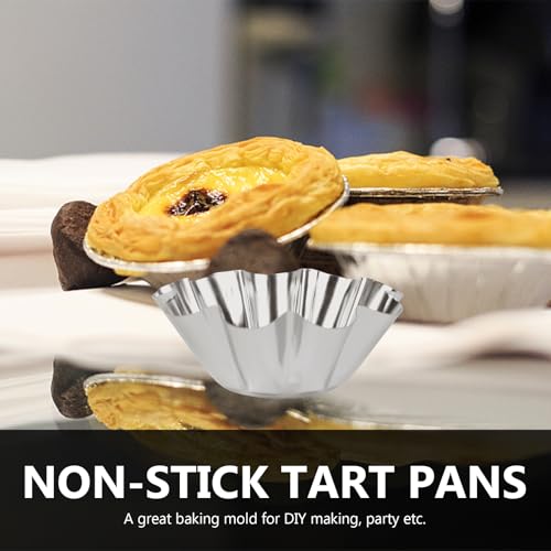 6Pcs Stainless Steel Chrysanthemum Tart Pans Non