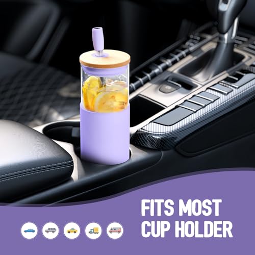 24oz Glass Tumbler with Lids and Straws