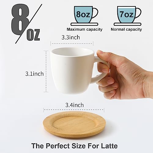 8 oz Cappuccino Cups with Saucers set of 6 (6 Count)