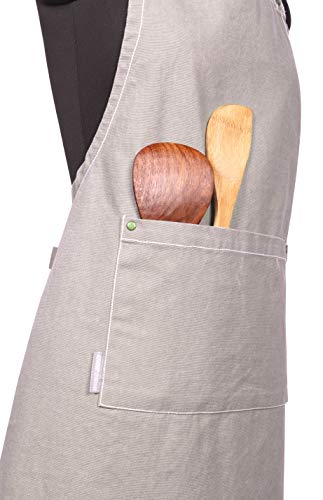Cotton Solid Aprons for Women with Pocket