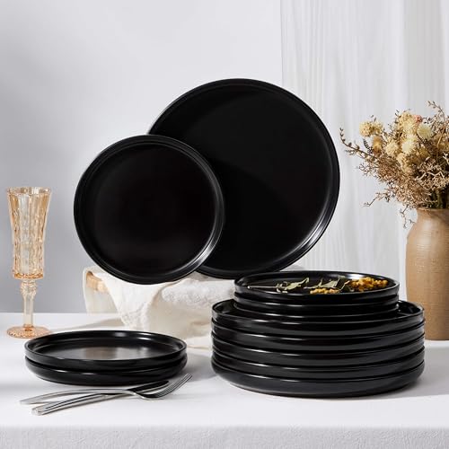 4 Piece Stoneware Small Dinner Plates Set
