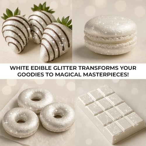 Bulk 20g White Edible Glitter for Drinks