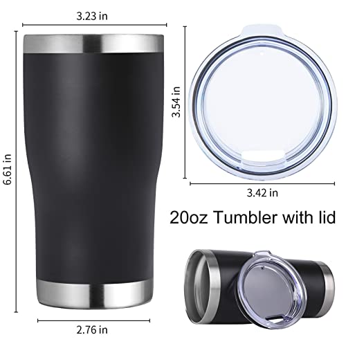 20oz Tumbler with Lid Stainless Steel Tumblers Bulk (12 Count)