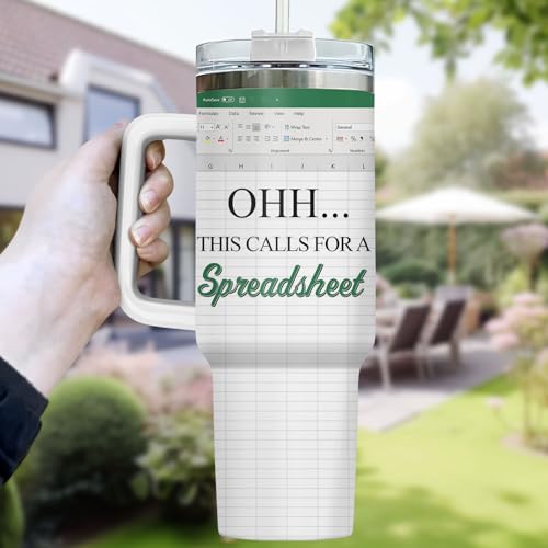 Spreadsheet Funny Office 40 oz Tumbler with Handle