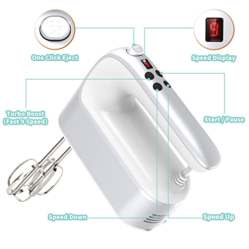 9 Speed Digital Hand Mixer Electric