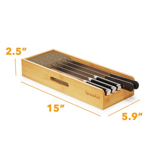 Knife Drawer Organizer Bamboo Insert Dock