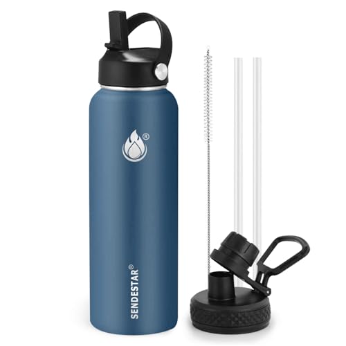 Insulated Water Bottle 32 oz with Straw