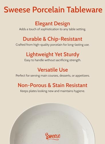 7.8" Porcelain Dessert Plates Set (6 Count)