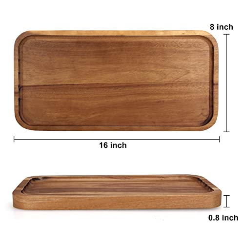 Large Wooden Serving Tray for Decor Charcuterie Boards Acacia Wood Platters