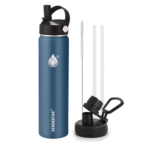 Insulated Water Bottle 24 oz with Straw