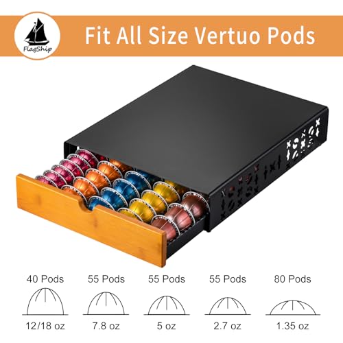 for Nespresso Pod Holder Coffee Pod Organizer for Vertuo Pod Storage Morden Design Large Capacity Fits All Size Vertuo Pods