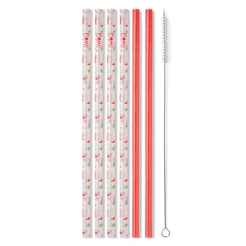 Reusable Straw Set with Cleaning Brush (6 Count)