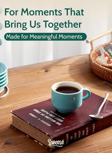 8 Ounce Porcelain Stackable Cappuccino Cups with Saucers and Metal Stand