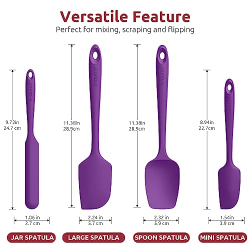 Silicone Spatula Set 600°F High Heat Resistant (4 Count)