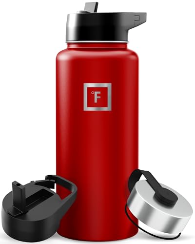 32 oz Wide Mouth Water Bottle with 3 Lids