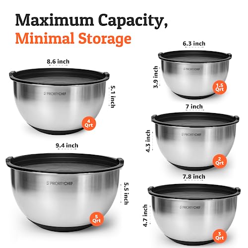 Premium Mixing Bowls With Lids Set
