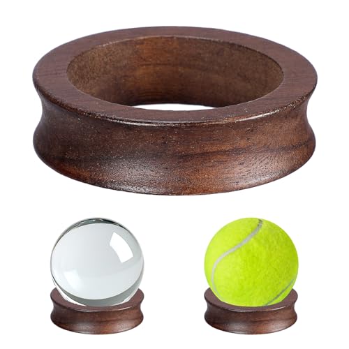 Pack of 3 Wooden Sphere Holder Display Stand for Crystal Sport Ball (3 Count)