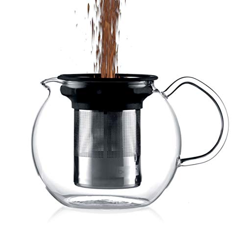 Assam Glass Tea Press with Stainless Steel Filter and Lid