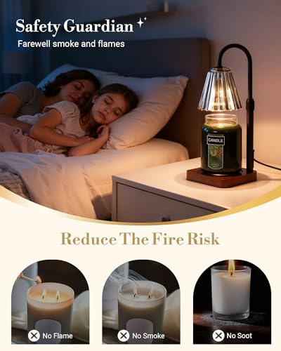 Black Candle Warmer Lamp with Timer