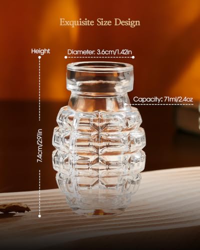 Grenade Shaped Shot Glass Set (4 Count)