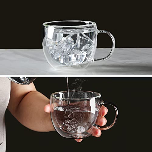 Double Wall Glass Cappuccino Mugs 8.1oz (2 Count)