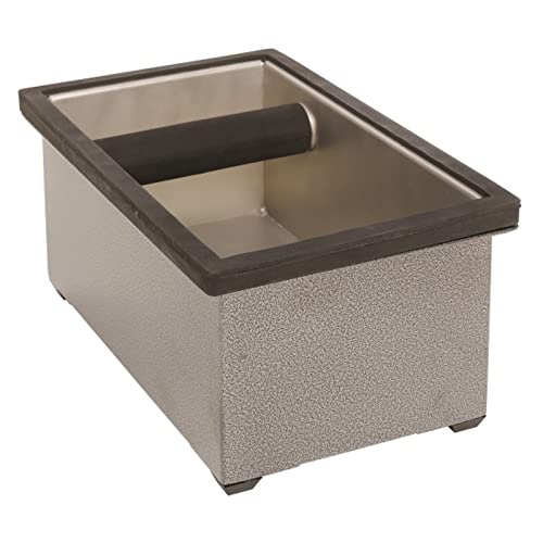 Stainless Steel Espresso Knock Box with Rubber Bar 9.25x5.5x4in