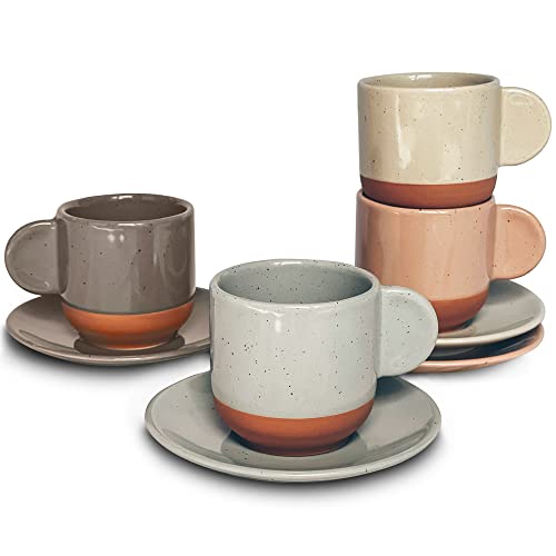 Ceramic Mini Espresso Cups Set of 4 (4 Count)