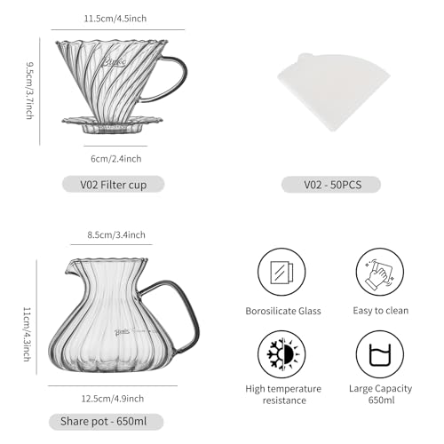 Pour Over Coffee Maker Set