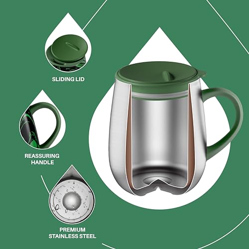 16 oz Insulated Coffee Mug with Lid and Handle