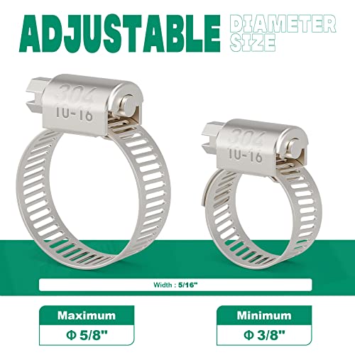 24PCS Hose Clamps Stainless Steel Adjustable 3