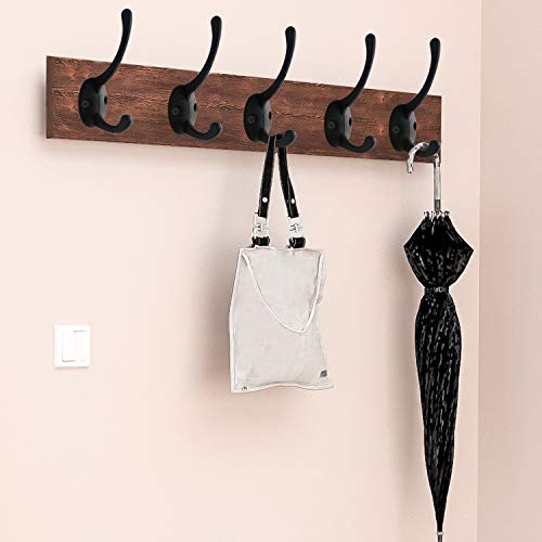 32 Pack Black Double Coat Hooks Wall Mounted with 64 Screws (32 Count)