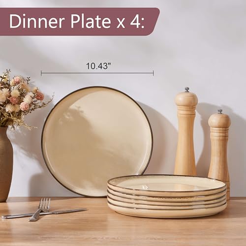 Ceramic 10.43 Inch Dinner Plates Set of 4 (4 Count)