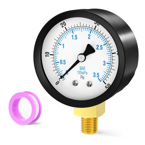0 50PSI Well Pump Pressure Gauge 2" Dial Size