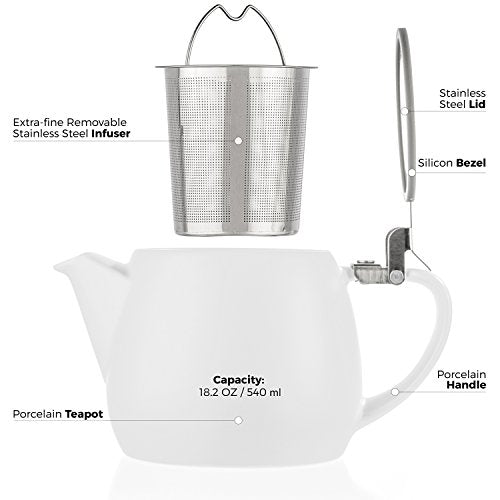 Pluto Porcelain Small Teapot White