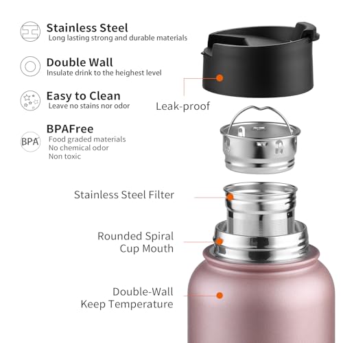 Infuser Water Bottle with Removable Strainer for loose leaf Tea 18