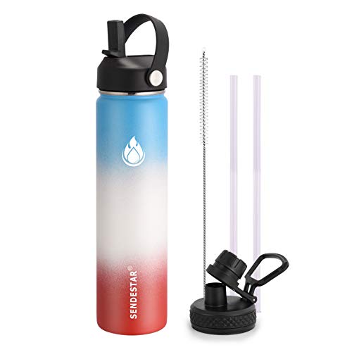 Water Bottle 24oz Double Wall Vacuum Insulated Leak Proof Stainless Steel Sports Water Bottle