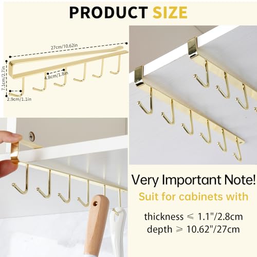 2pcs Mug Organizer for Kitchen Cabinets (10.4 Count)