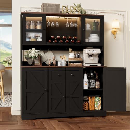 68" Tall Kitchen Pantry Storage Cabinet with Charging Station