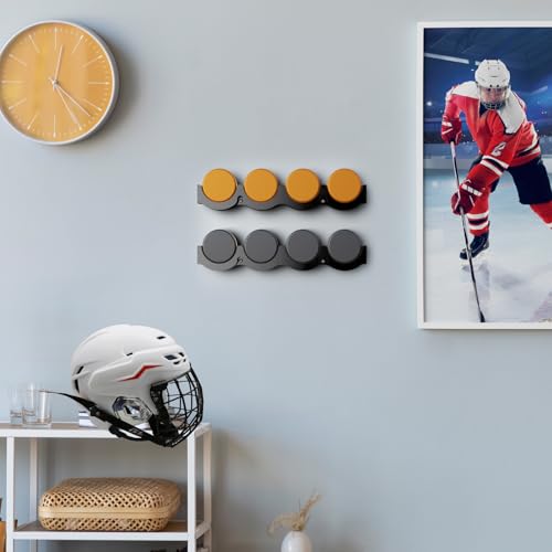 2 Pcs Hockey Puck Display Case Acrylic Hockey Puck Holder for 4 Pucks (2 Count)