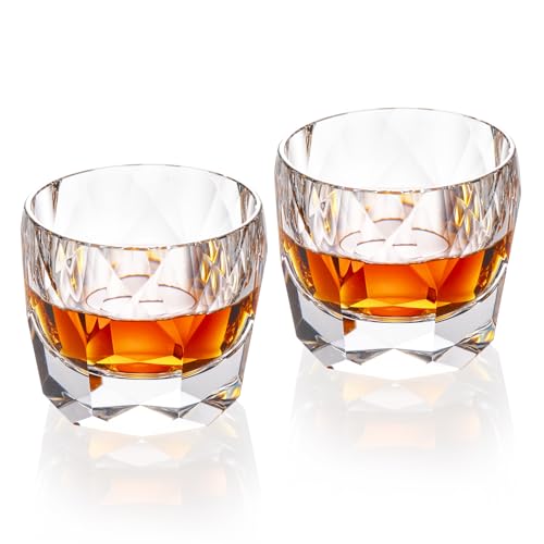 Crystal Whiskey Glasses Set of 2 Old Fashioned Glasses Stemless (2 Count)