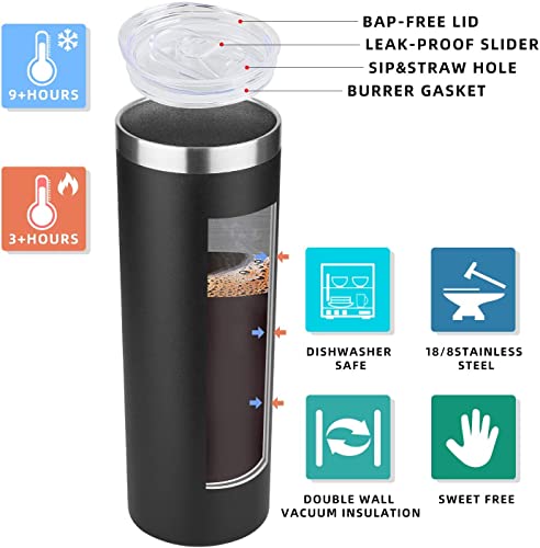 20 oz Skinny Tumblers Bulk Set (12 Count)