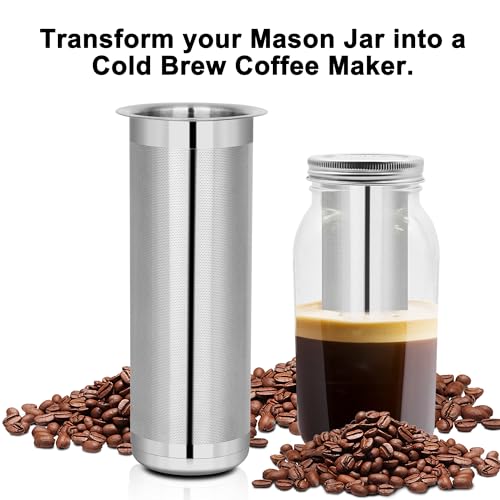 Cold Brew Coffee Filter for 1 Quart Wide Mouth Mason Jar