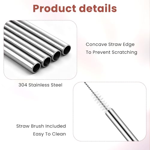 10Pcs Short Metal Straws (10 Count)