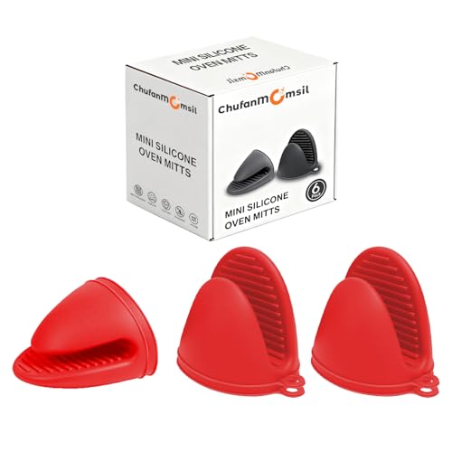 3 Pairs Silicone Oven Mitts Sets Pot Holders Heat Resistant for Kitchen (6 Count)