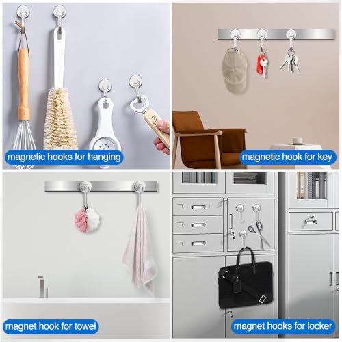 Magnetic Hooks Magnet Hook for Cruise Cabins Fridge 40LBS 6Pack (6 Count)
